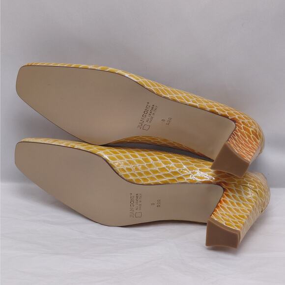 Rangoni Firenze Minx Beige Embossed Leather Block Heel Pumps 8 AAA Narrow Italy - Picture 12 of 12